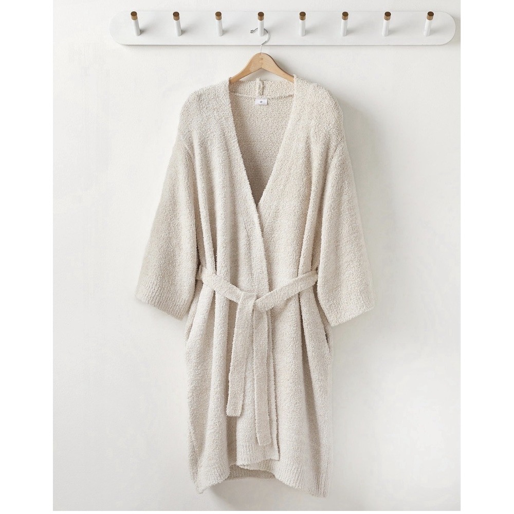Hotel Collection Luxe Knit Robe Size: S/M Beige Women's Soft Cozy $130 Retail